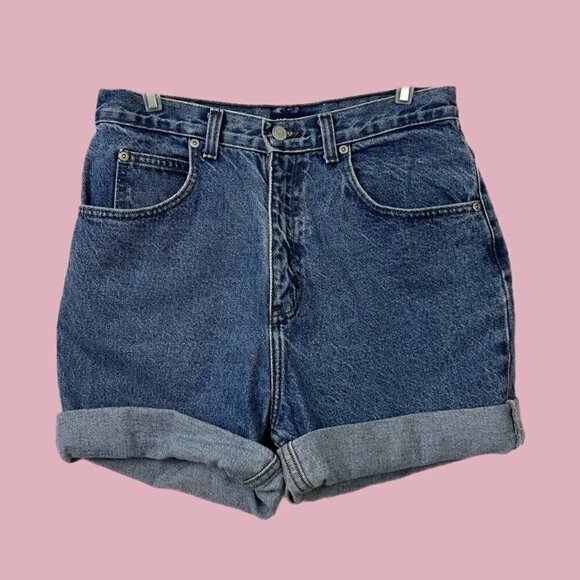 vintage 90s denim high waisted shorts - Picture 1 of 8